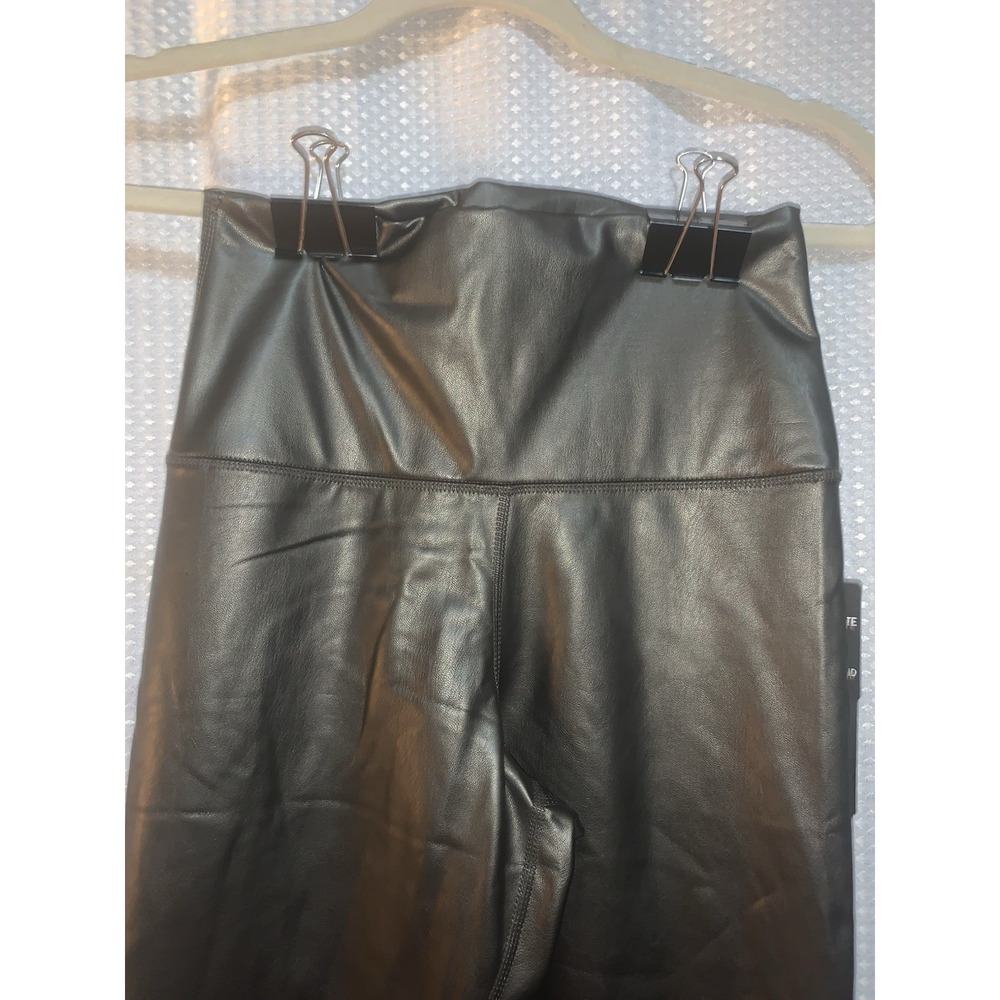 90 Degree‎ By Reflex Gray Leatherette Super Hi Rise Ankle Length Leggings medium - Picture 2 of 5